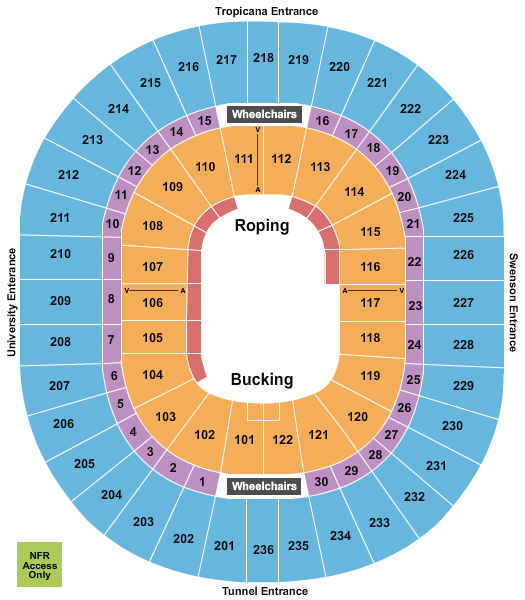 Thomas & Mack Center Rodeo Finals Seating Chart